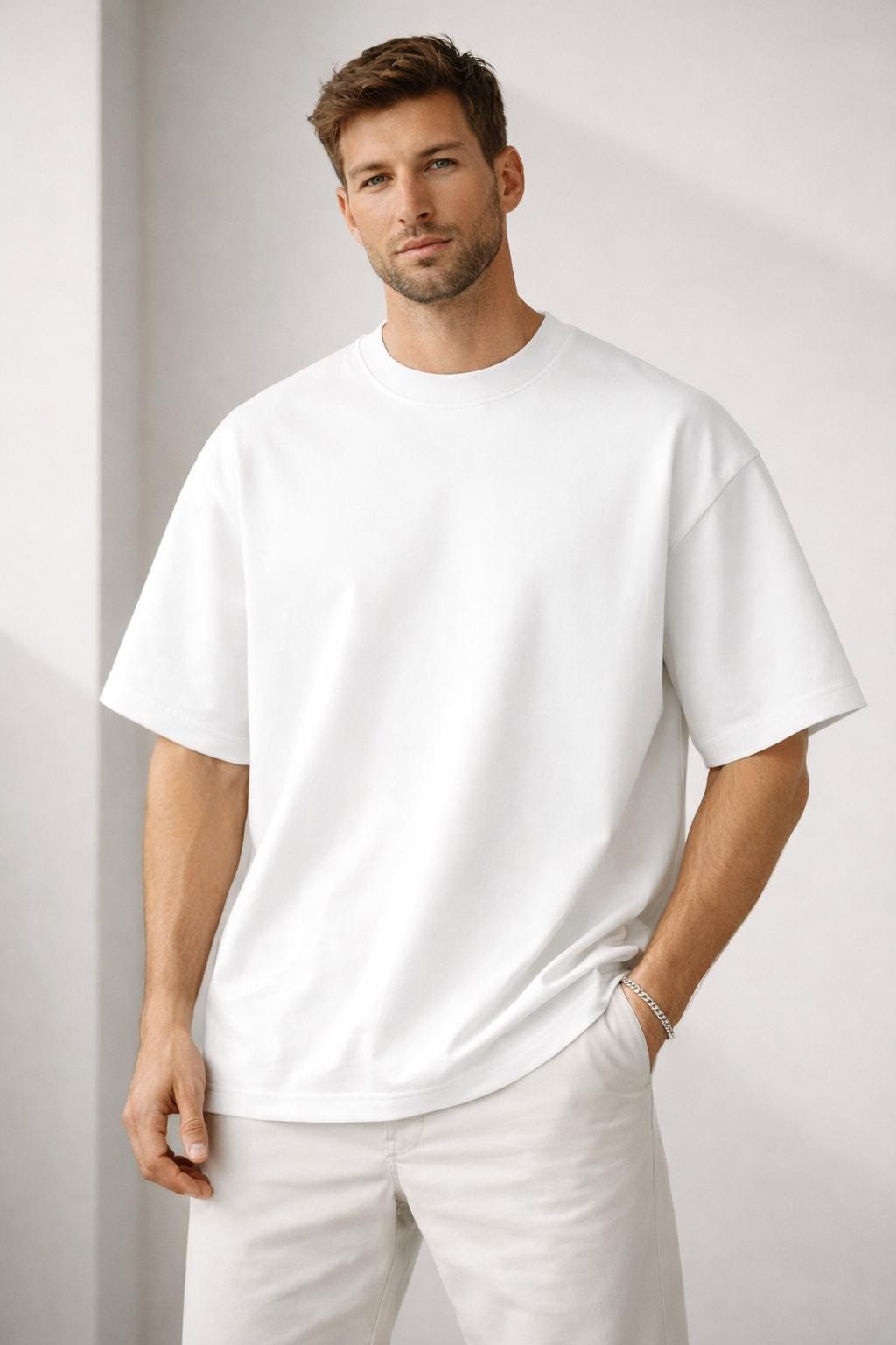 heavyweight-oversized-white-t-shirt-for-men-1 Heavyweight Oversized White T-Shirt for Men - Image 1